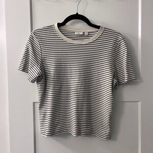 Aritzia Babaton Function T-Shirt, Birch/Black Stripe, Sz Small